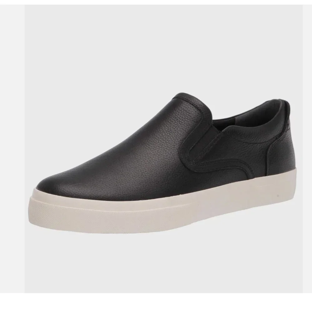 NEW NIB Vince Men’s Fairfax Black Leather Slip On Shoes Leather US 9 - Picture 2 of 12